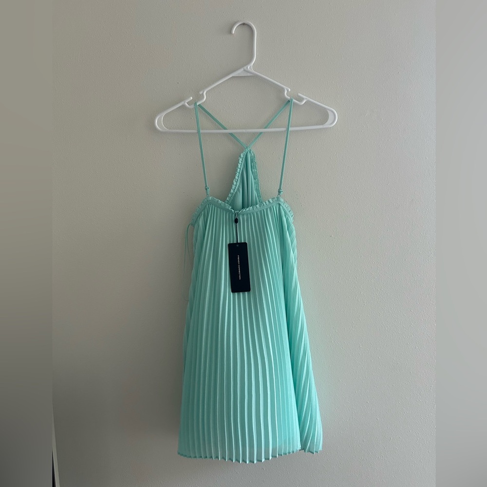 French Connection Turquoise Pleated Dress